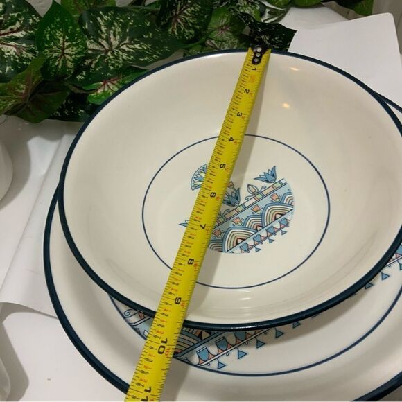 Vintage Nitto Overtones Stoneware "NILE COUNTRY" Set 5   Plates bowl JAPAN B6 - Picture 7 of 11